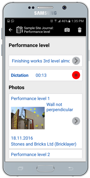 Saisie des rapports de construction quotidiens dans l'application gratuite
